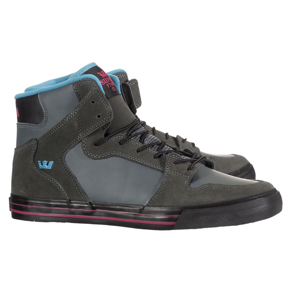 Baskets Montantes Supra Vaider Grise Noir Charcoal Action Homme | NSF-83228373